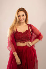 Load image into Gallery viewer, RED LUNGI SET