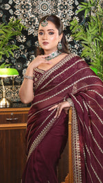 Load image into Gallery viewer, Wine Saree Blouse
