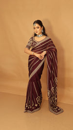 Load image into Gallery viewer, Wine Saree Blouse
