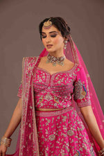 Load image into Gallery viewer, Rani Pink Bridal Lehenga

