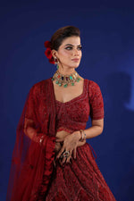 Load image into Gallery viewer, Red Lehenga Set
