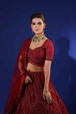 Load image into Gallery viewer, Red Lehenga Set
