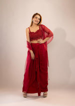 Load image into Gallery viewer, RED LUNGI SET
