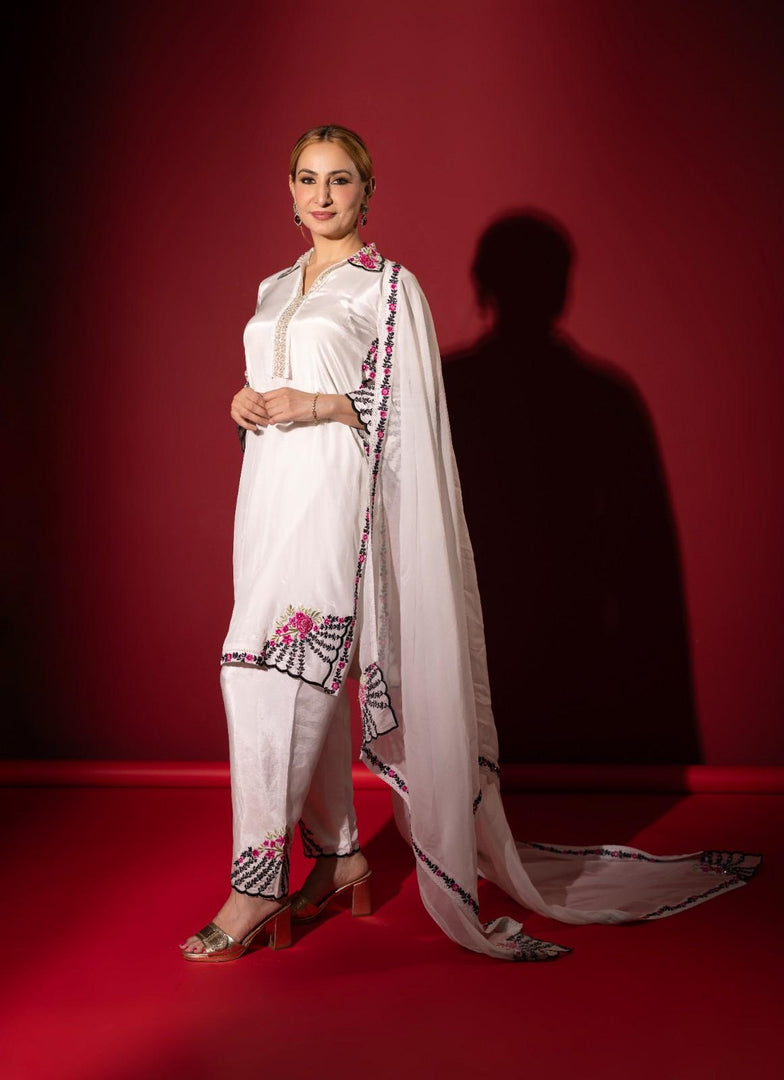White Farsi Salwar Set