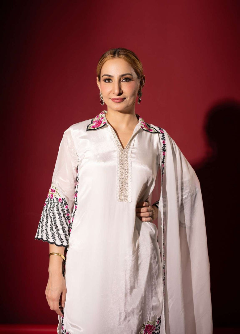 White Farsi Salwar Set