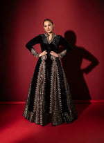 Load image into Gallery viewer, Black Indo-Western Long Dress
