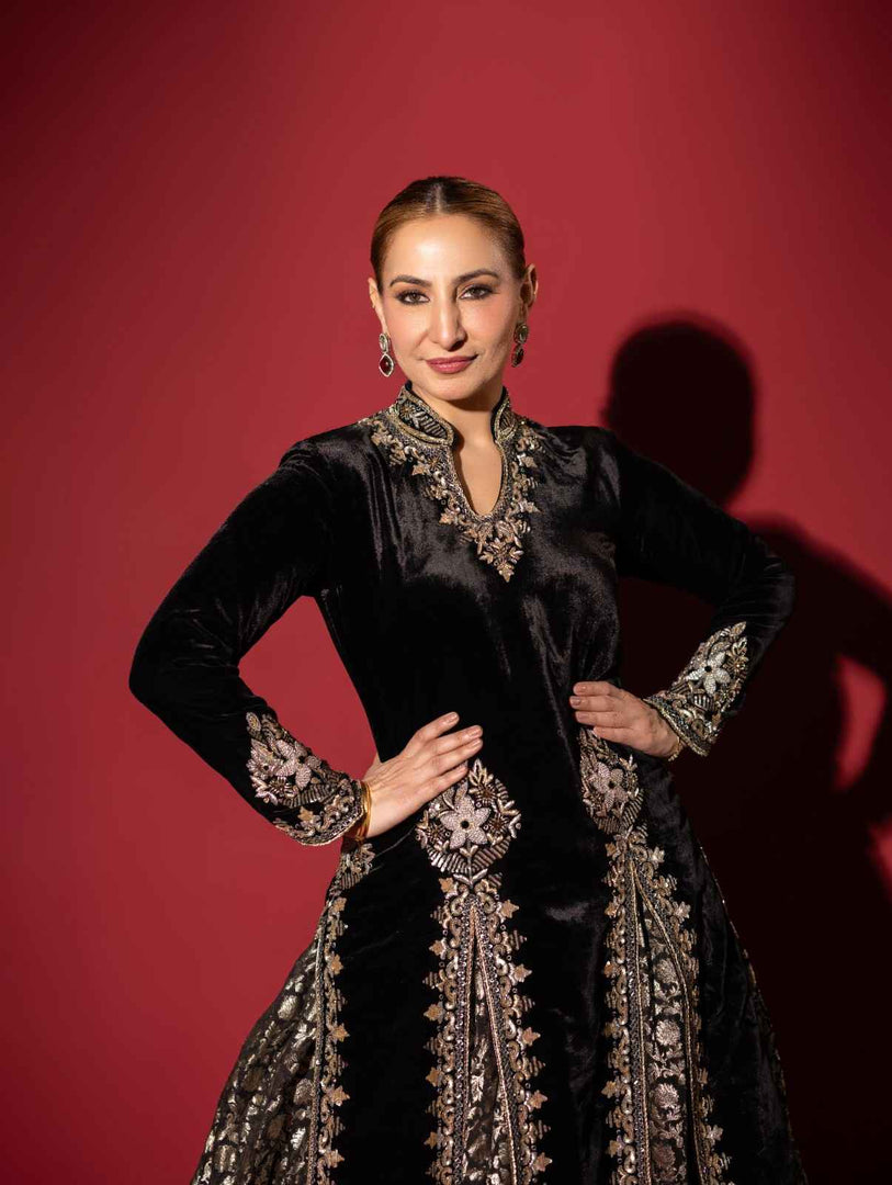 Black Indo-Western Long Dress