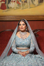 Load image into Gallery viewer, Ice Blue Lehenga
