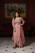 Load image into Gallery viewer, Peach Indowestern
