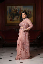 Load image into Gallery viewer, Peach Indowestern
