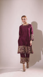 Load and play video in Gallery viewer, Wine Suit Set – Burj Khalifa Design
