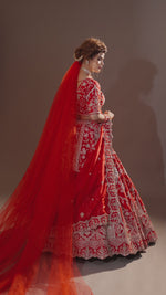 Load and play video in Gallery viewer, Red Bridal Lehenga
