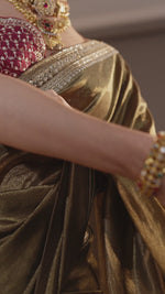 Load and play video in Gallery viewer, Olive Green Saree
