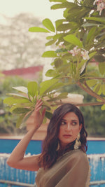 Load and play video in Gallery viewer, Olive green saree blouse
